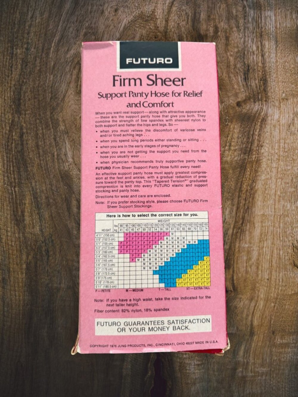 Vintage FUTURO Firm Sheer Support Pantyhose Beige Medium NOS 1976 Made in USA - Picture 2 of 2